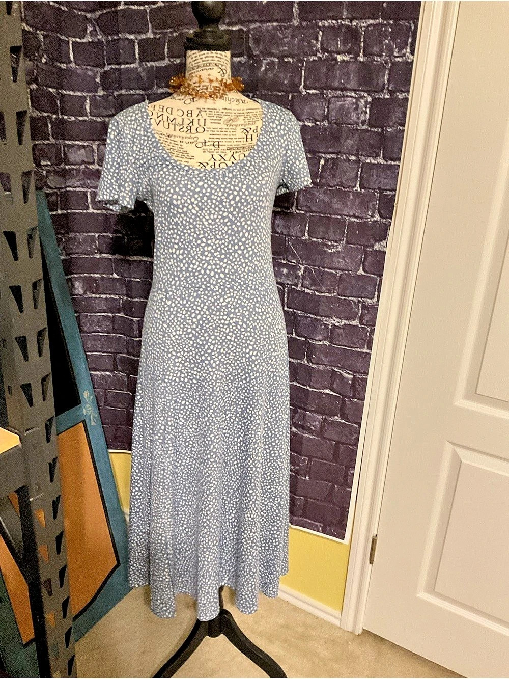 Jessica Simpson Blue & White Maxi Dress Like New